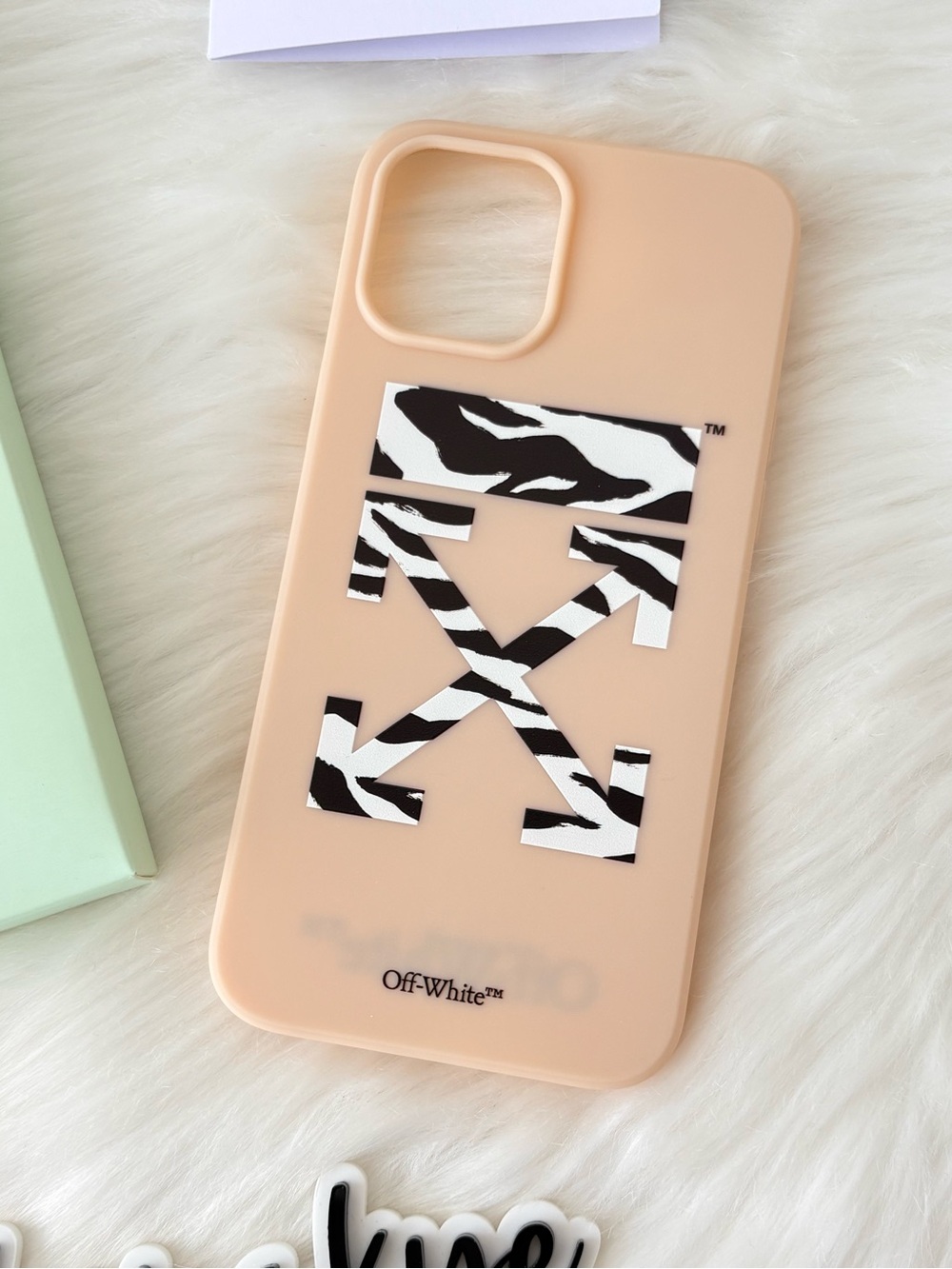 Off-White‎ Zebra iPhone 12 Pro Max Case in Camel & Black